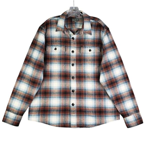 LL Bean Shirt Flannel Snap Womens Size Large Fall Plaid Fleece Slim Shacket - Picture 2 of 10